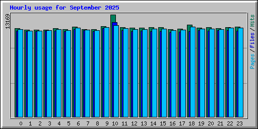 Hourly usage for September 2025